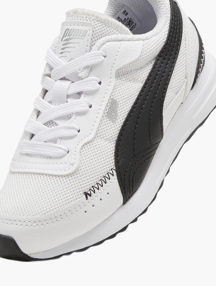 MyRunway | Shop PUMA Toddlers White & Black Road Rider Leather
